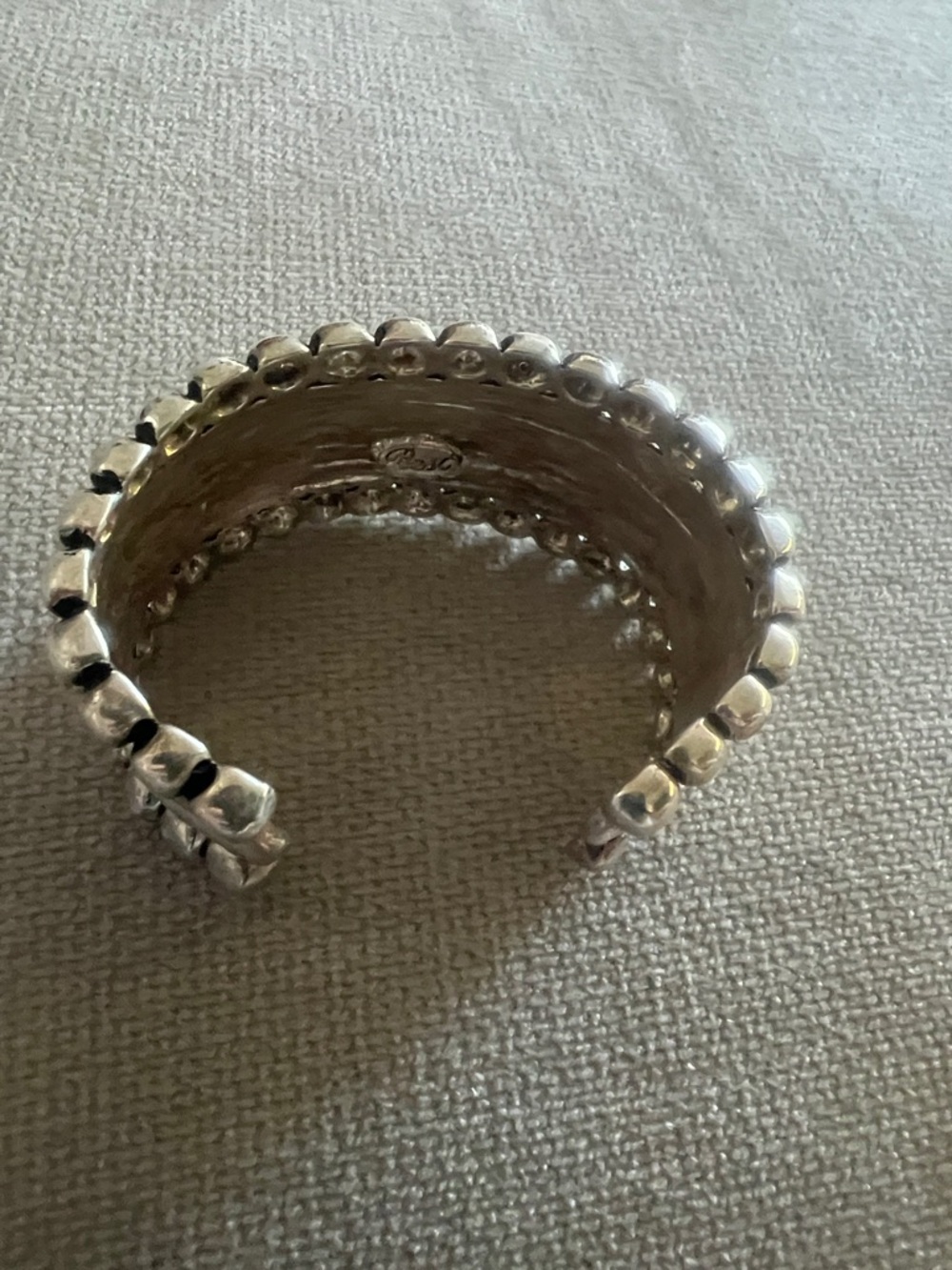 Silver Beaded Cuff Bracelet - Silver - Picture 3 of 7